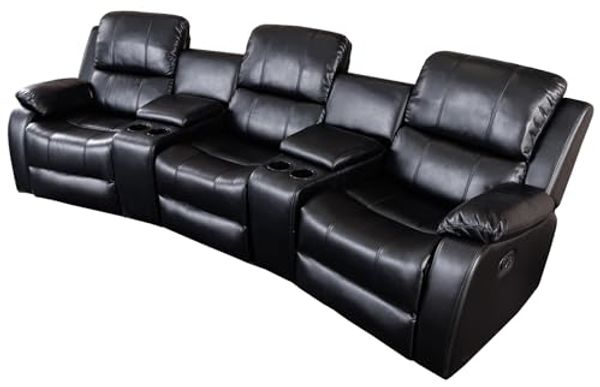 riess-ambiente TV-Sessel HOLLYWOOD schwarz (Einzelartikel, 1-St), Wohnzimmer · Getränkehalter · Federkern · Kinositz · 3-Sitzer · Modern