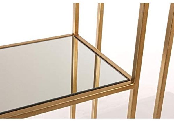 Regal Elenor aus Metall und Glas, elegant, gold, 4 Fächer, modernes Design, Indoor Bild 6