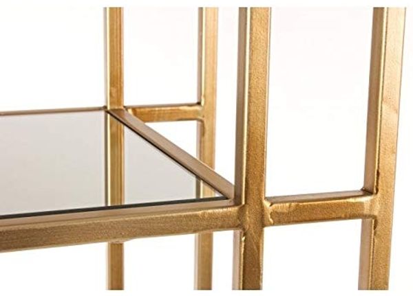 Regal Elenor aus Metall und Glas, elegant, gold, 4 Fächer, modernes Design, Indoor Bild 7