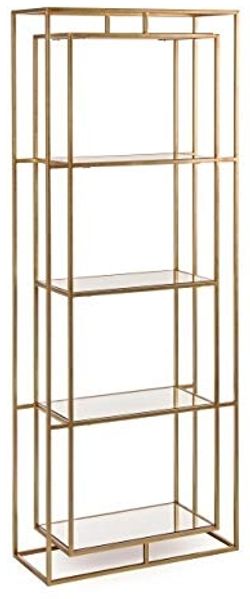 Regal Elenor aus Metall und Glas, elegant, gold, 4 Fächer, modernes Design, Indoor Bild 4