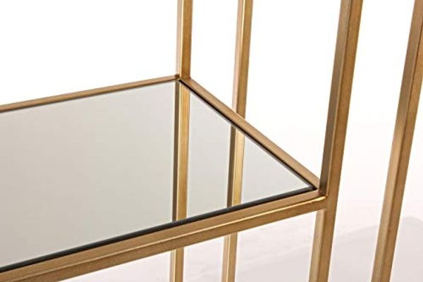 Regal Elenor aus Metall und Glas, elegant, gold, 4 Fächer, modernes Design, Indoor Bild 3