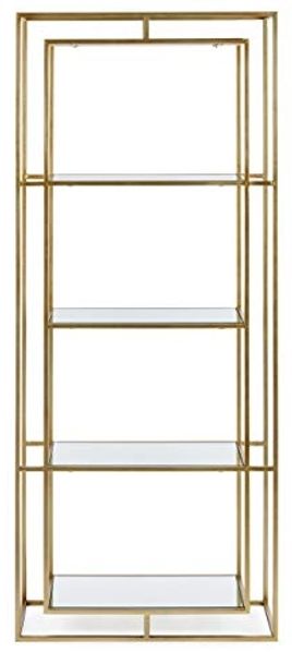 Regal Elenor aus Metall und Glas, elegant, gold, 4 Fächer, modernes Design, Indoor Bild 2