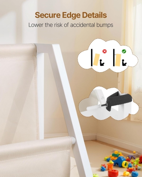 VEVOR Kinderbücherregal Spielzeugaufbewahrung für Kleinkinder Bücherregal mit Stofffächern & Seitentasche, Kinderregal für Kinderzimmer Spielzimmer Kindergarten Kinderkrippe 850 x 300 x 755 mm Bild 7