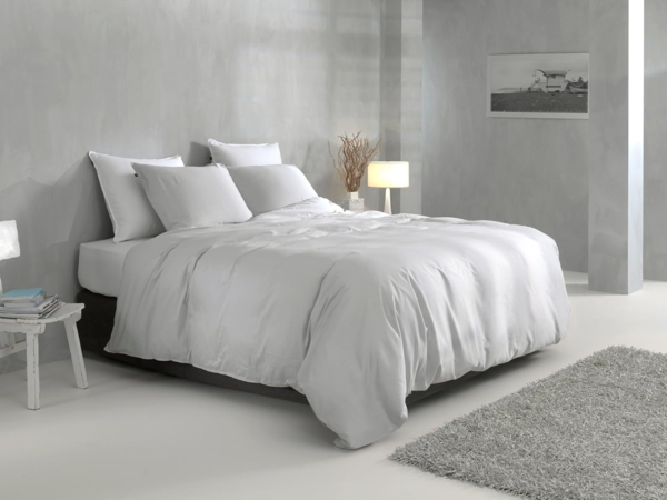 Zo! Home Mako-Satin Bettwäsche 135x200 cm Satinado uni silber Ash Grey