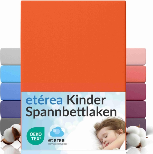 etérea Comfort Jersey Spannbettlaken Orange 60x120 cm - 70x140 cm