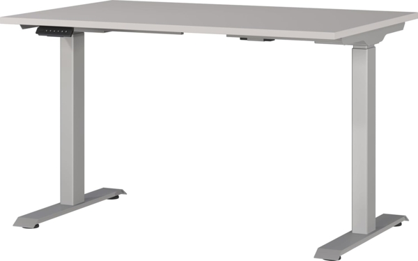 Germania Schreibtisch 7907-643, in Kaschmir/Silber, EL. höhenverstellb, 120 x 120 x 80 cm (BxHxT)