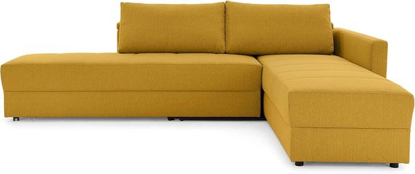 LOOKS by Wolfgang Joop Looks III Designer Sofa mit Boxspringfederung, Ecksofa mit Bettfunktion, gelb, 287 x 229 x 77 cm
