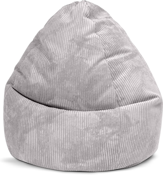 Sitting Point by Magma BeanBag Shara XXL Sitzsack aus Flauschcord - 80x130cm, Hülle waschbar, grau, Oeko-TEX®-Zertifiziert