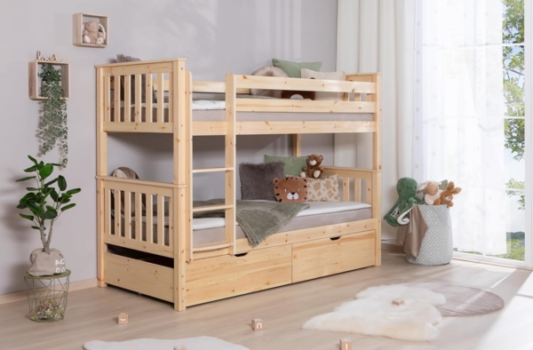 Etagenbett "Sammy" 90x200 Kiefer massiv Bild 2