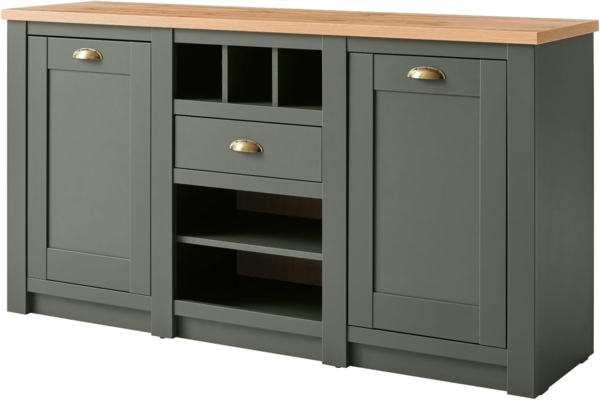 Sideboard Norwich in grün und Eiche 145 cm