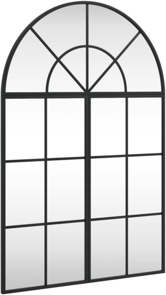 vidaXL Wandspiegel Schwarz 60x90 cm Gewölbt Eisen 3200605