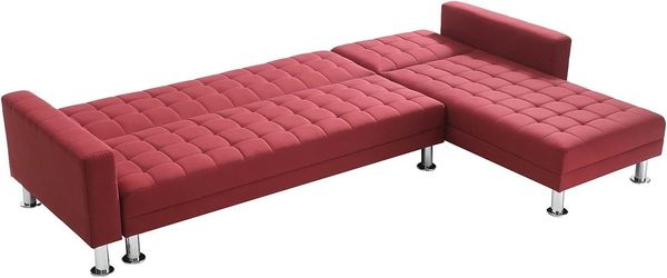 Vente-unique - WILLIS Sofa Stoff Rot - B 173 cm x H 79 cm x L 290 cm Bild 4