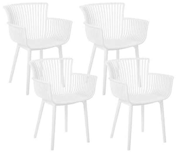 Gartenstuhl 4er Set PESARO Weiß