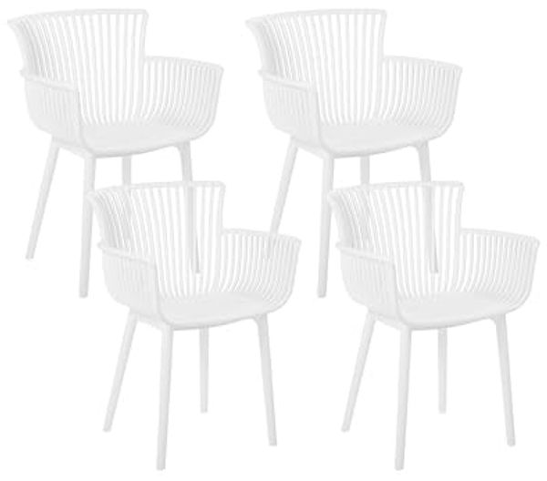 Gartenstuhl 4er Set PESARO Weiß