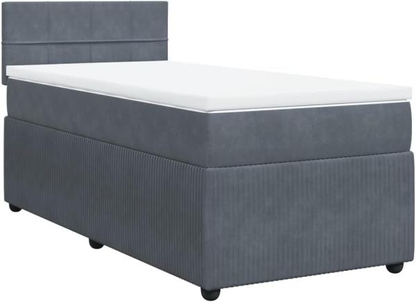 Boxspringbett mit Matratze Dunkelgrau 100x200 cm Samt 3289963