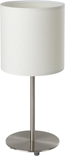 Eglo 31594 Tischlampe PASTERI nickel-matt, Textil weiss E27 max. 1X60W H:40cm Ø18cm mit Kabelschalter Bild 2