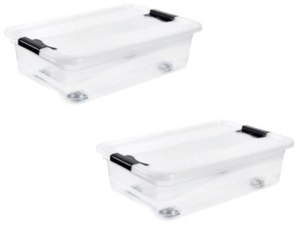 keeeper Organizer konrad (Set, 2 St), Aufbewahrungsbox, 28 L, mit Rollen, Deckel, Schiebeverschluss