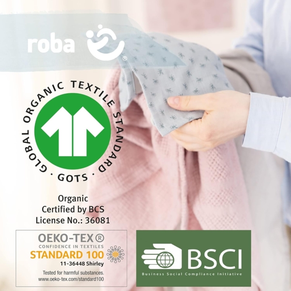 roba Geschenkset 'Lil Planet' - Handtuch, Waschlappen, Schmusetuch & Decke - GOTS & Oeko Tex - Grau Bild 12