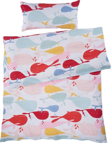 Bio Kinderbettwäsche 100% Bio-Baumwolle (kbA) GOTS zertifiziert, Wale, 100x135 cm / 40x60 cm, Jersey-Stoff