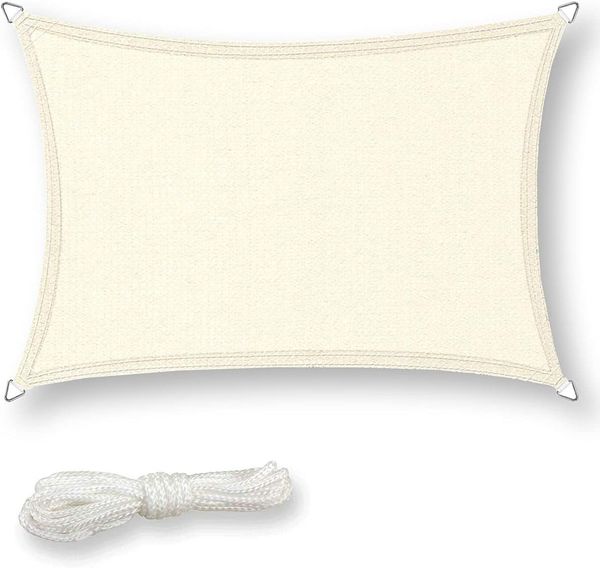 Sonnensegel Rechteck, HDPE creme, 3x4 m