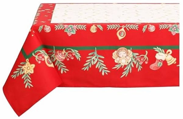 THUN, Tischdecke für 12 Plätze aus 100% Baumwolle, Kollektion Weihnachtsüberraschungen, Set für Haus und Küche, Geschenkidee zu Weihnachten, 140x250 cm