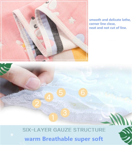 Hayisugal Kinder Decke 6-lagig Babydecke aus 100% Baumwolle - kuschelige Baumwolldecke Ideal als Kinderwagendecke, Erstlingsdecke, Bettdecke oder Kuscheldecke, Gold Krone, 110x110 cm Bild 4