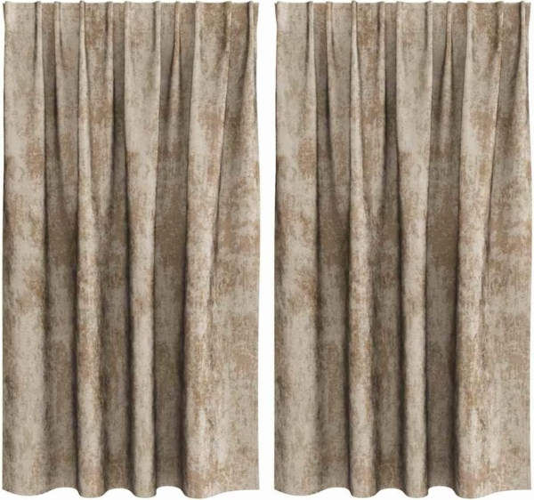 vidaXL Vorhang mit Vorhängen 2 pcs Champagner 140 x 140 cm Samt 4107708