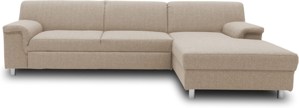 DOMO Collection Junin Ecksofa, Sofa in L-Form, Couch Polsterecke, Moderne Eckcouch, beige, 251x150 cm