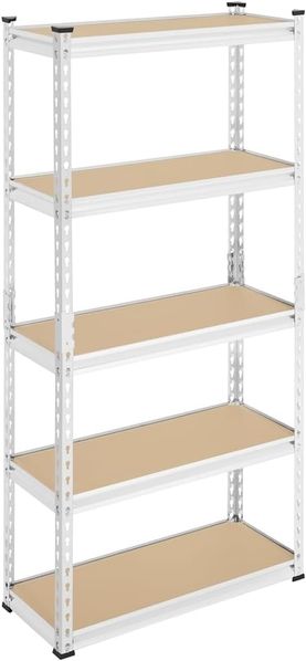 Yaheetech 5-stufiges Lagerregal Schwerlastregal mit verstellbaren Regalböden 75 x 30 x 153 cm Kellerregal Standregal Steckregal je Fach bis 175kg belastbar, Silbern
