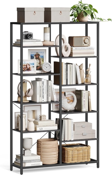 Songmics 'Vasagle' Bücherregal mit 5 Ebenen, Holz/Stahl schwarz, 100 x 30 x 170 cm