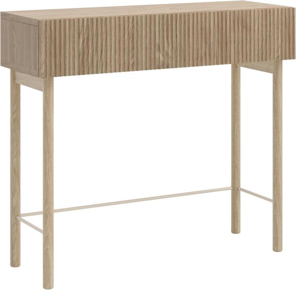 Selsey Konsolentisch NOLIE, mit Schublade, geriffelter Front und Holzbeinen, 90 cm