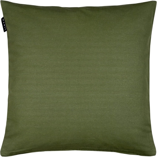 LINUM ANNABELL Elegant Kissenhülle 50x50 cm, 100% Baumwolle, Maschinenwaschbar, Dunkel Olivgrün