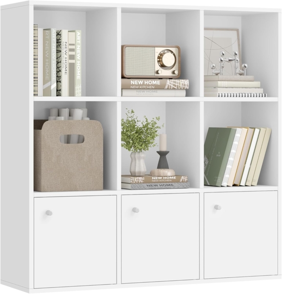 Nancy's Bücherregal Weiß 9 Boxen - Bücherregale Weiß Kinderzimmer