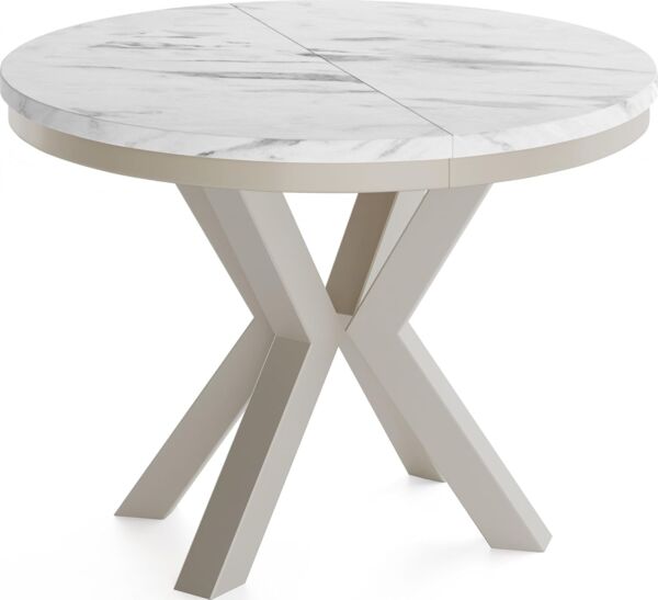 WFL GROUP Esstisch Clara Cashmere (erhältlich in zwei Größen – 100/120 cm, ausziehbar auf 180/200 cm), platzsparender Industrial Tisch in Holzoptik für Wohnzimmer oder Küche