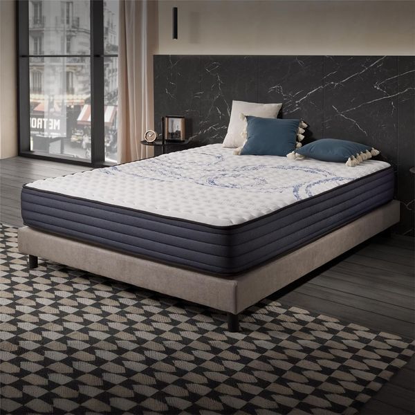 Naturalex® | Perfectsleep | Federkernmatratze 140x190 | Höhe 24 cm | Viskoelastisch HR | Taschenfederkern | Ausgezeichnete Anpassungsfähigkeit - Komfortabel - Optimale Belüftung | Blue Latex