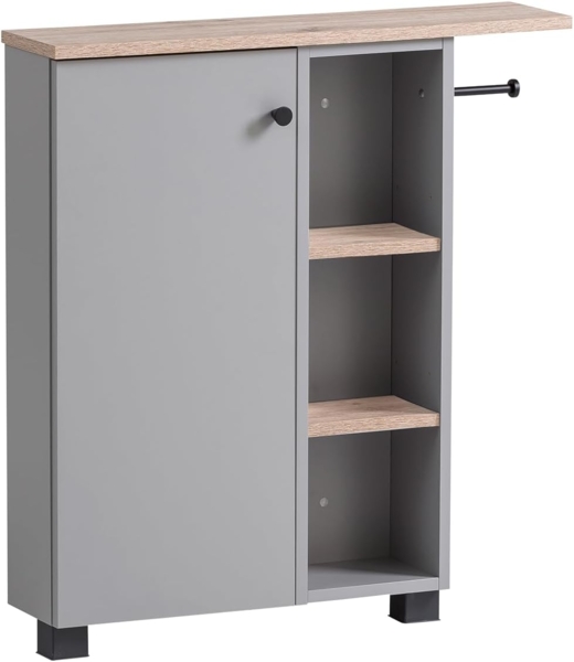 Schildmeyer Balto Nischenschrank 157452, Platingrau/Wildeiche Dekor, 70,7 x 17,0 x 76,8 cm