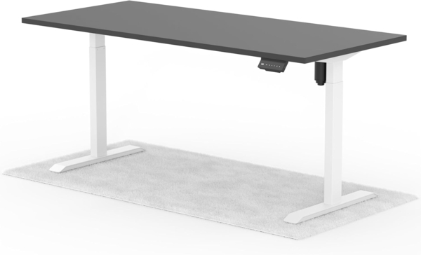 elektrisch höhenverstellbarer Schreibtisch ECO 180 x 80 cm - Gestell Weiss, Platte Anthrazit