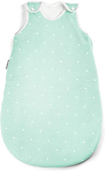 Ehrenkind® Baby Sommerschlafsack Rund | Bio-Baumwolle | Sommer Schlafsack Baby Gr. 86/92 Farbe Mint mit weißen Sternen