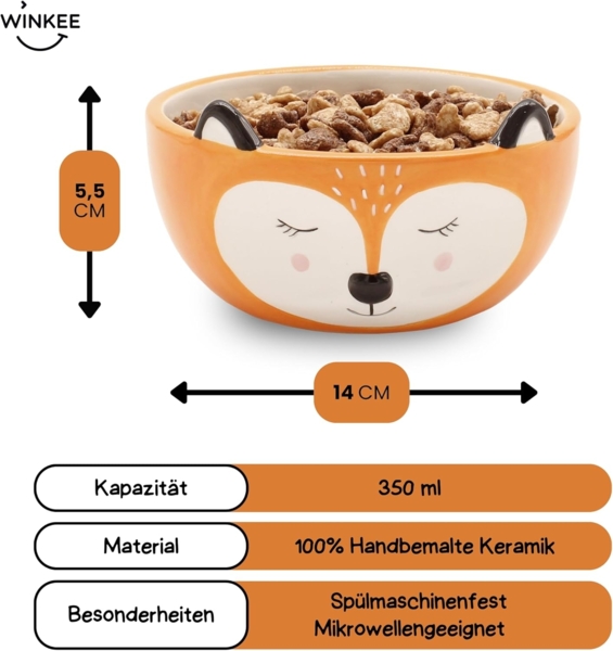 Winkee Müslischale Müslischale Fuchs, Keramik Bild 4