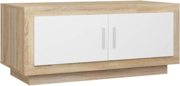 Couchtisch Weiß Sonoma-Eiche 102 x 50 x 45 cm Holzwerkstoff