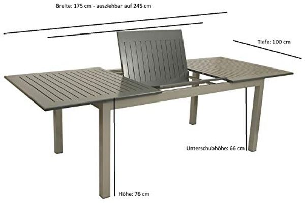 Ausziehtisch BAJAZZO 175/245x100 cm, Aluminium grau Bild 5
