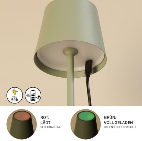 easy! BY FHL Außen-Tischleuchte Roxi, Dimmfunktion, Farbsteuerung, USB-Ladefunktion, LED fest integriert, Warmweiß, lange Leuchtdauer Bild 5