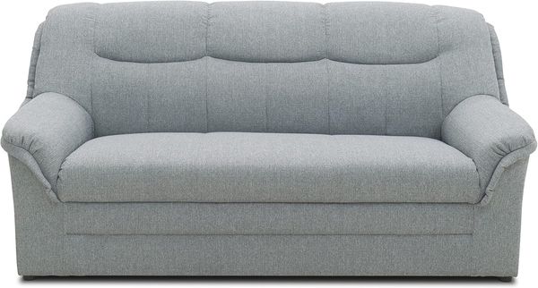 DOMO Collection Sofa Berlin | Klassische Polstergarnitur mit hochwertigem Federkern, 3 Sitzer, Silber