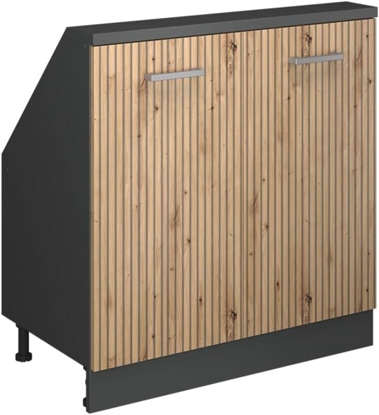 Dachschrägenschrank Rion Artisan Eiche/Anthrazit mit 2 Türen Vicco