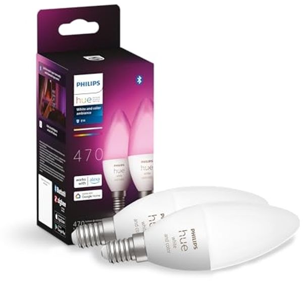Philips Hue LED Lampe E14 2er Set 470lm White Color Amb. EEK G