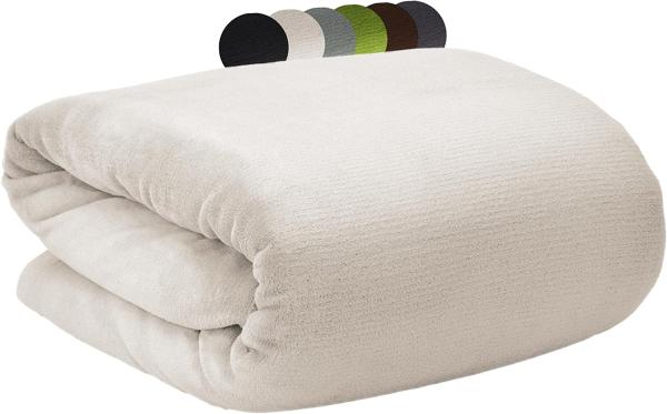 Beautissu Aurelia Corall Fleece Decke Natur, 200x150 cm