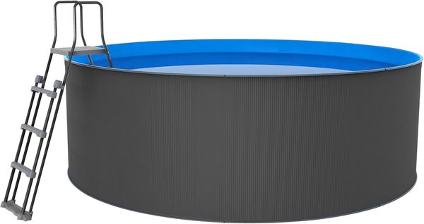 Santorini Stahlwandpool XL - Ø360 x 120 cm - Anthrazitgrau 10.800 L