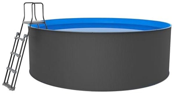 Santorini Stahlwandpool XL - Ø360 x 120 cm - Anthrazitgrau 10.800 L