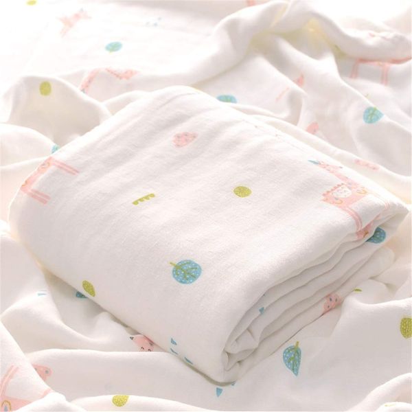 Hayisugar Baby Musselin Swaddle Decke Tücher Baby Bambus Baumwolle Swaddle Wrap Aufstoßen Tuch & Deck Kinderwagen - Pucktücher Baby Decke für Junge und Mädchen, Sikahirsch, 110x140 cm