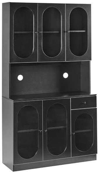 Vitrine LANGFORD Holz 100 cm 38 cm Schwarz